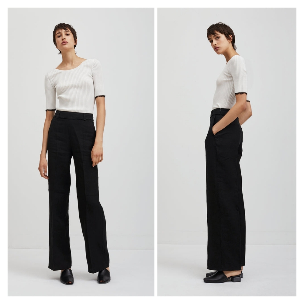 Acne Studios Marcelle Raw Linen Wide Leg Pants Size 0 (32)